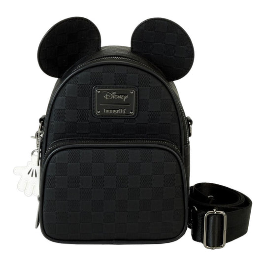 Loungefly Crossbody Convertible Mickey Mouse Checkered Texture Mickey Mouse And Friends